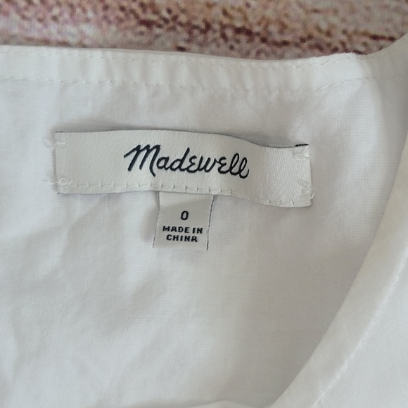 Madewell Eyelet Ruffle Sleeve Top 0 - Picture 9 of 12